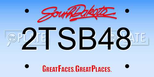 2TSB48 South Dakota License Plate