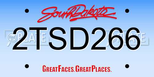 2TSD266 South Dakota License Plate