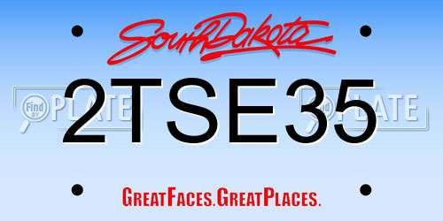 2TSE35 South Dakota License Plate
