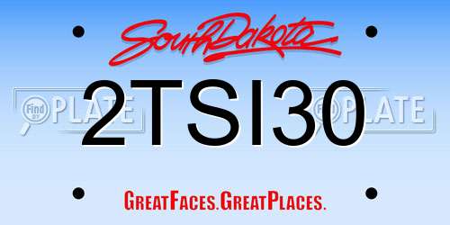 2TSI30 South Dakota License Plate