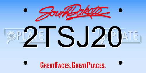 2TSJ20 South Dakota License Plate