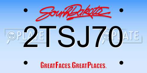 2TSJ70 South Dakota License Plate