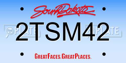 2TSM42 South Dakota License Plate