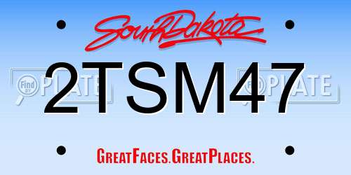 2TSM47 South Dakota License Plate