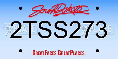 2TSS273 South Dakota License Plate