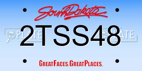 2TSS48 South Dakota License Plate
