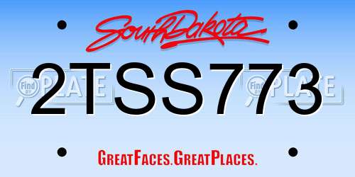 2TSS773 South Dakota License Plate