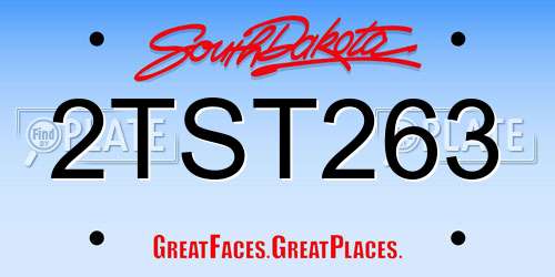 2TST263 South Dakota License Plate