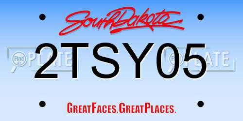 2TSY05 South Dakota License Plate