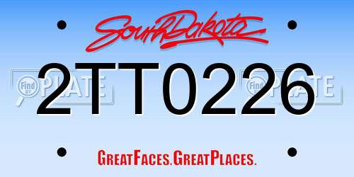 2TT0226 South Dakota License Plate