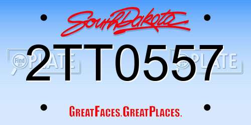 2TT0557 South Dakota License Plate