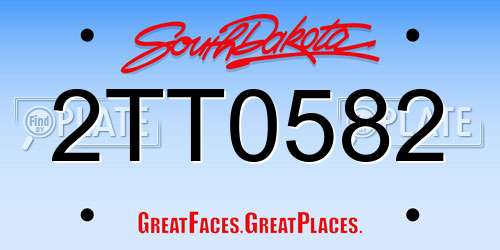 2TT0582 South Dakota License Plate