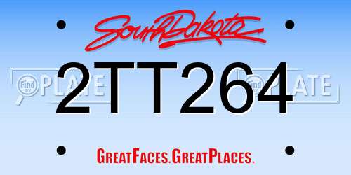 2TT264 South Dakota License Plate