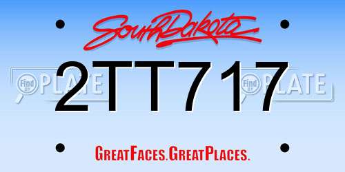2TT717 South Dakota License Plate