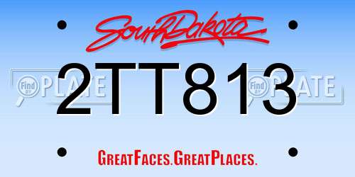 2TT813 South Dakota License Plate