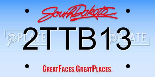 2TTB13 South Dakota License Plate