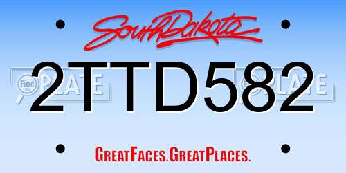 2TTD582 South Dakota License Plate