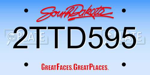 2TTD595 South Dakota License Plate