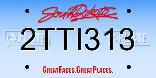 2TTI313 South Dakota License Plate