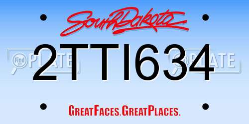 2TTI634 South Dakota License Plate