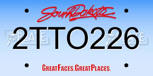 2TTO226 South Dakota License Plate
