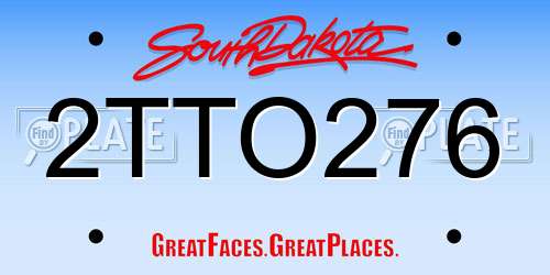 2TTO276 South Dakota License Plate