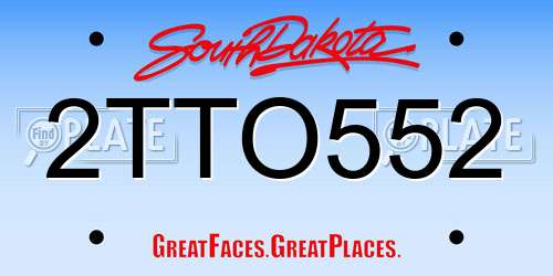 2TTO552 South Dakota License Plate