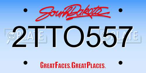 2TTO557 South Dakota License Plate