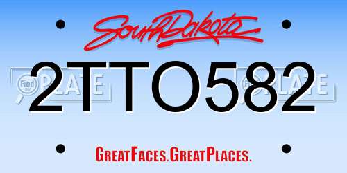 2TTO582 South Dakota License Plate
