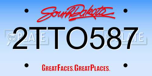 2TTO587 South Dakota License Plate