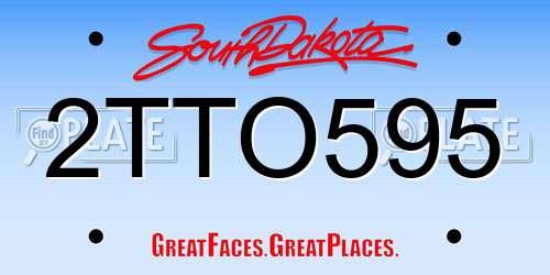 2TTO595 South Dakota License Plate