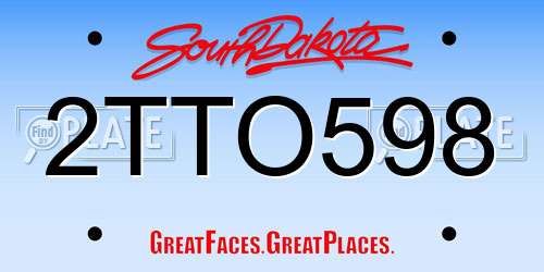 2TTO598 South Dakota License Plate