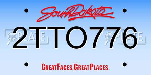 2TTO776 South Dakota License Plate