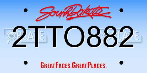 2TTO882 South Dakota License Plate