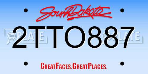 2TTO887 South Dakota License Plate