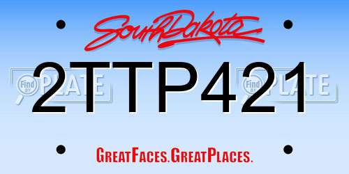 2TTP421 South Dakota License Plate