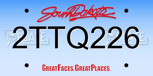 2TTQ226 South Dakota License Plate
