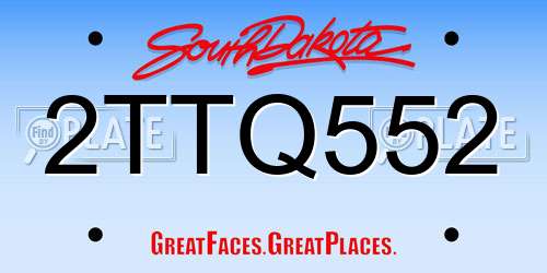 2TTQ552 South Dakota License Plate