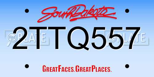 2TTQ557 South Dakota License Plate