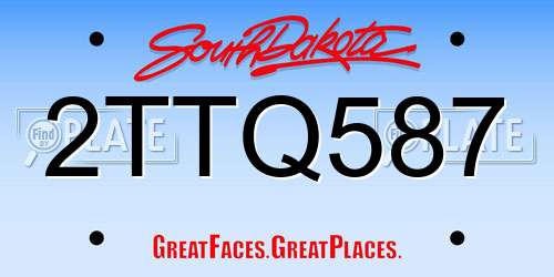 2TTQ587 South Dakota License Plate