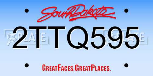 2TTQ595 South Dakota License Plate
