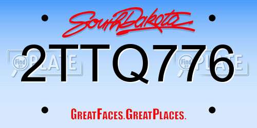 2TTQ776 South Dakota License Plate