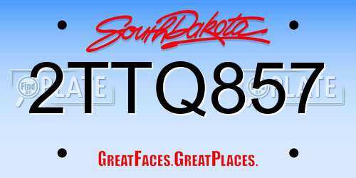2TTQ857 South Dakota License Plate