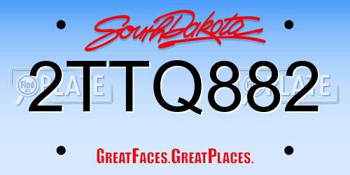 2TTQ882 South Dakota License Plate
