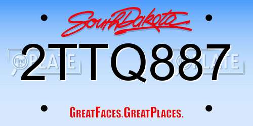 2TTQ887 South Dakota License Plate