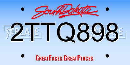 2TTQ898 South Dakota License Plate