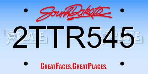 2TTR545 South Dakota License Plate