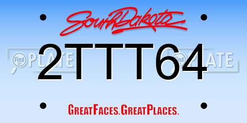 2TTT64 South Dakota License Plate
