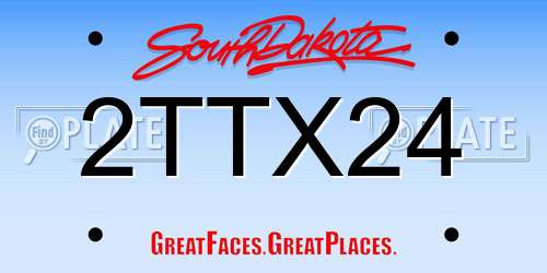 2TTX24 South Dakota License Plate