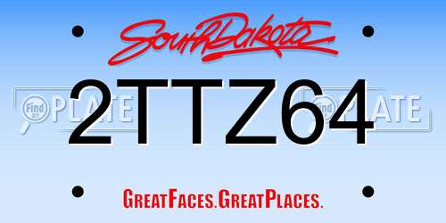 2TTZ64 South Dakota License Plate